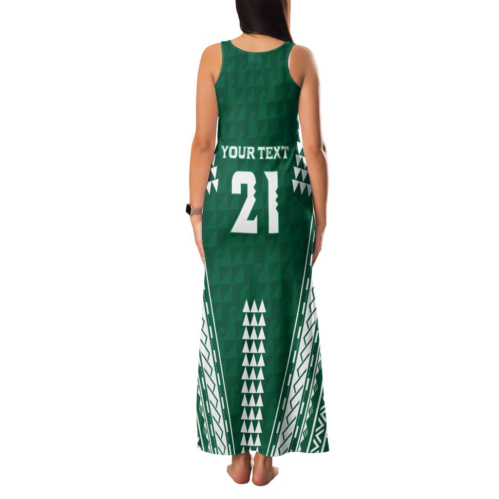 Polynesian Hawaii Volleyball Custom Family Matching Tank Maxi Dress and Hawaiian Shirt Green Kakau with Map Motif LT9 - Polynesian Pride