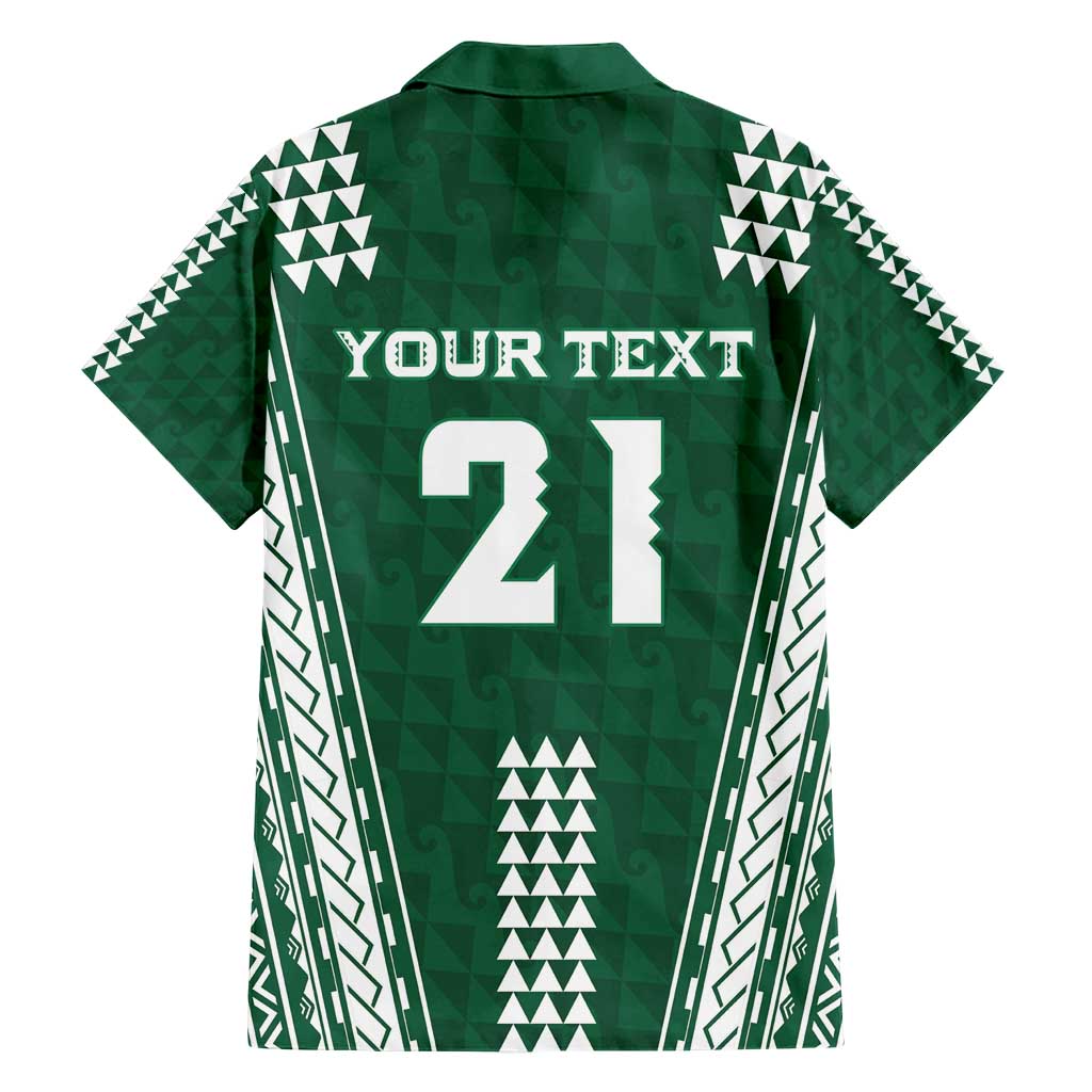Polynesian Hawaii Volleyball Custom Hawaiian Shirt Green Kakau with Map Motif