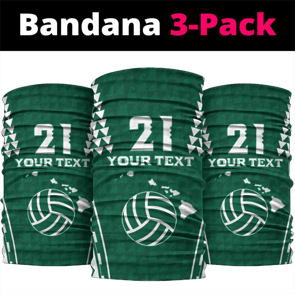 Polynesian Hawaii Volleyball Custom Neck Gaiter Green Kakau with Map Motif - Polynesian Pride