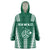 Polynesian Hawaii Volleyball Custom Wearable Blanket Hoodie Green Kakau with Map Motif