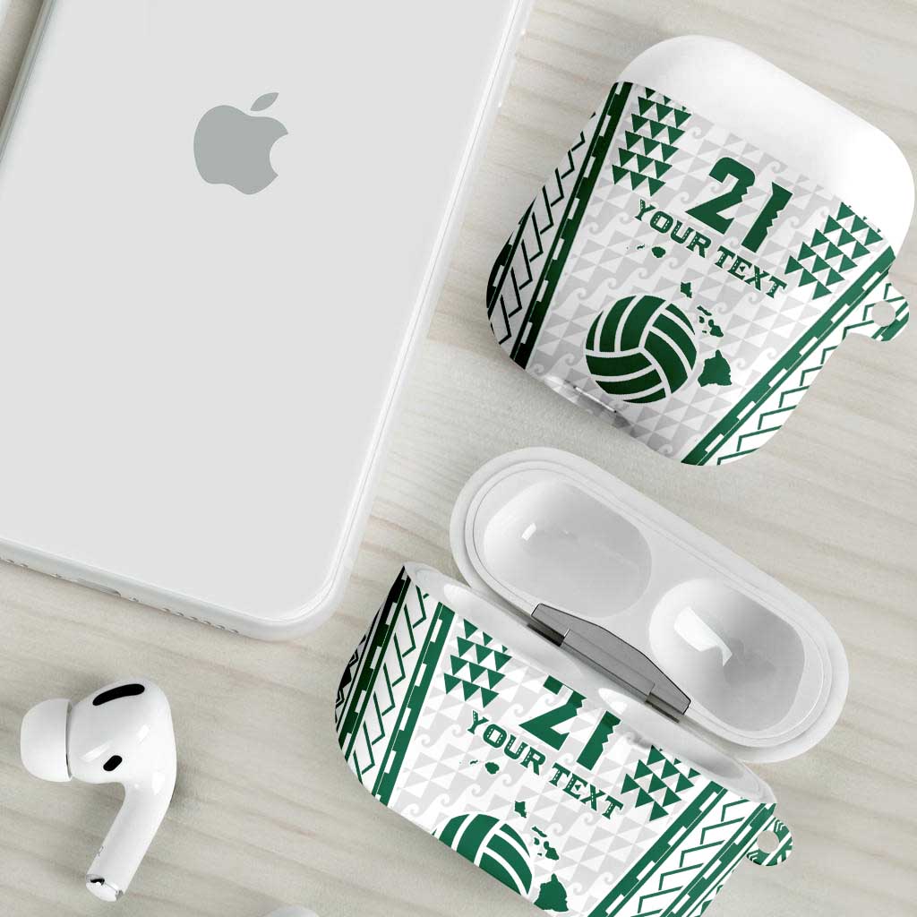 Polynesian Hawaii Volleyball Custom AirPods Case White Kakau with Map Motif - Polynesian Pride