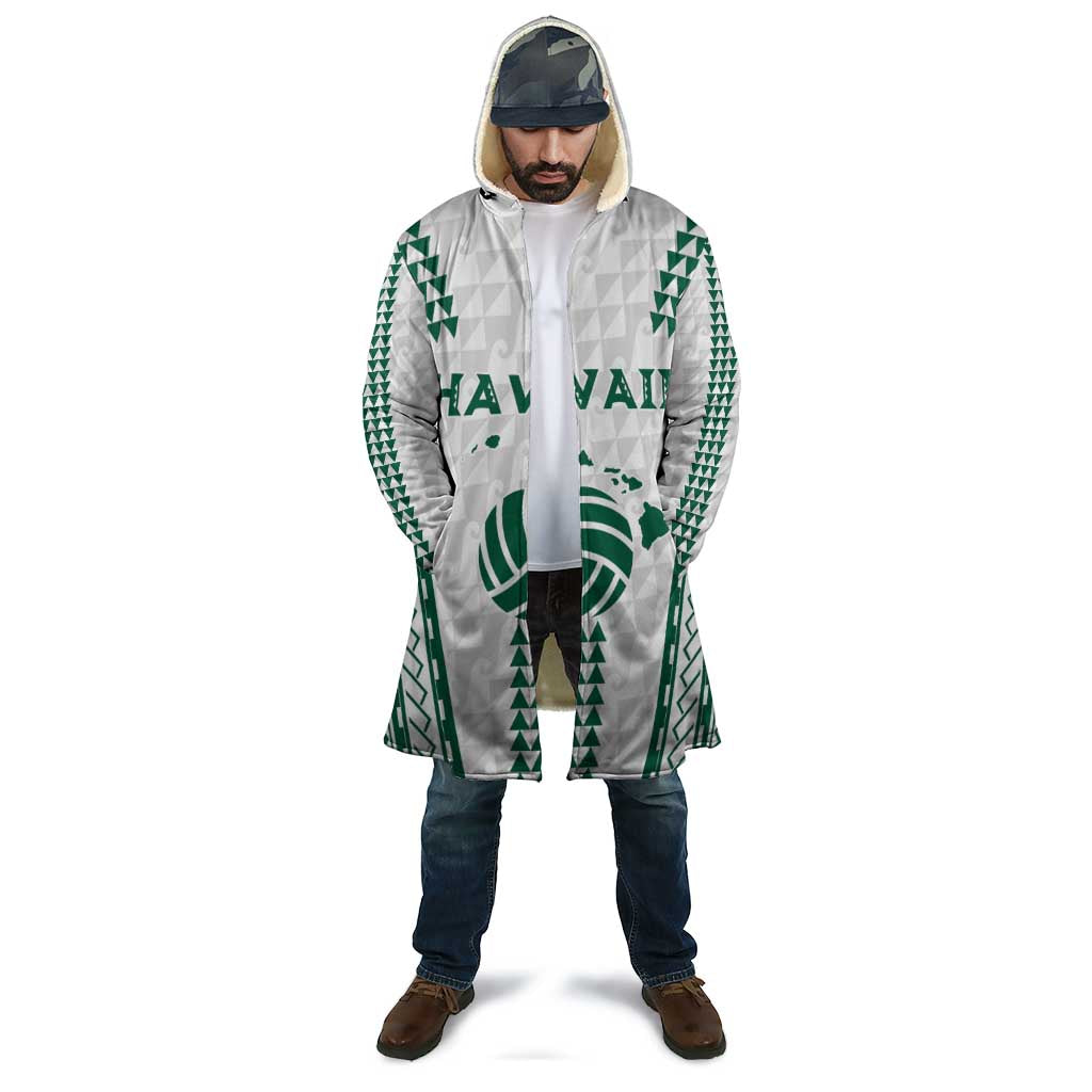 Polynesian Hawaii Volleyball Custom Cloak White Kakau with Map Motif - Polynesian Pride