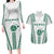 Polynesian Hawaii Volleyball Custom Couples Matching Long Sleeve Bodycon Dress and Hawaiian Shirt White Kakau with Map Motif