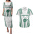 Polynesian Hawaii Volleyball Custom Couples Matching Puletasi and Hawaiian Shirt White Kakau with Map Motif
