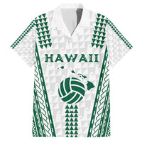 Polynesian Hawaii Volleyball Custom Family Matching Long Sleeve Bodycon Dress and Hawaiian Shirt White Kakau with Map Motif LT9 Dad's Shirt - Short Sleeve White - Polynesian Pride