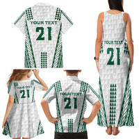 Polynesian Hawaii Volleyball Custom Family Matching Tank Maxi Dress and Hawaiian Shirt White Kakau with Map Motif LT9 - Polynesian Pride