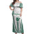 Polynesian Hawaii Volleyball Custom Off Shoulder Maxi Dress White Kakau with Map Motif