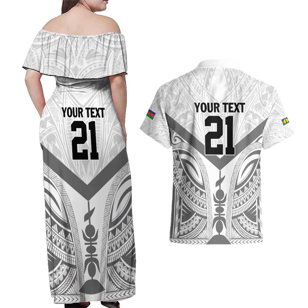 New Caledonia Football Custom Couples Matching Off Shoulder Maxi Dress and Hawaiian Shirt Go Champions Les Cagous LT9 - Polynesian Pride