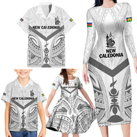 New Caledonia Football Custom Family Matching Long Sleeve Bodycon Dress and Hawaiian Shirt Go Champions Les Cagous LT9 - Polynesian Pride