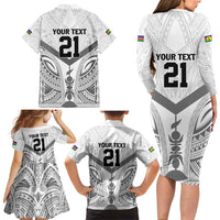 New Caledonia Football Custom Family Matching Long Sleeve Bodycon Dress and Hawaiian Shirt Go Champions Les Cagous LT9 - Polynesian Pride
