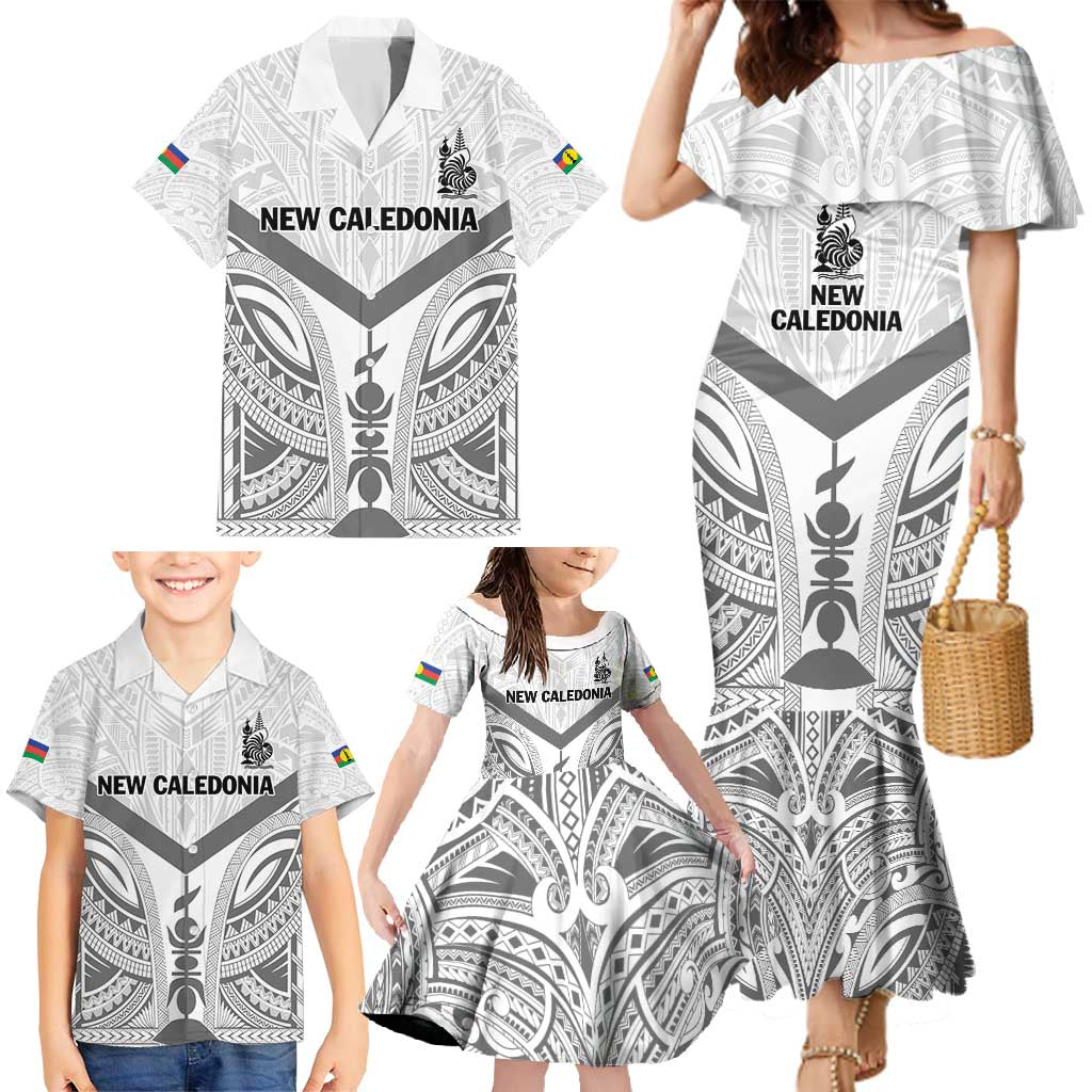 New Caledonia Football Custom Family Matching Mermaid Dress and Hawaiian Shirt Go Champions Les Cagous LT9 - Polynesian Pride