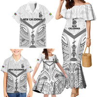 New Caledonia Football Custom Family Matching Mermaid Dress and Hawaiian Shirt Go Champions Les Cagous LT9 - Polynesian Pride