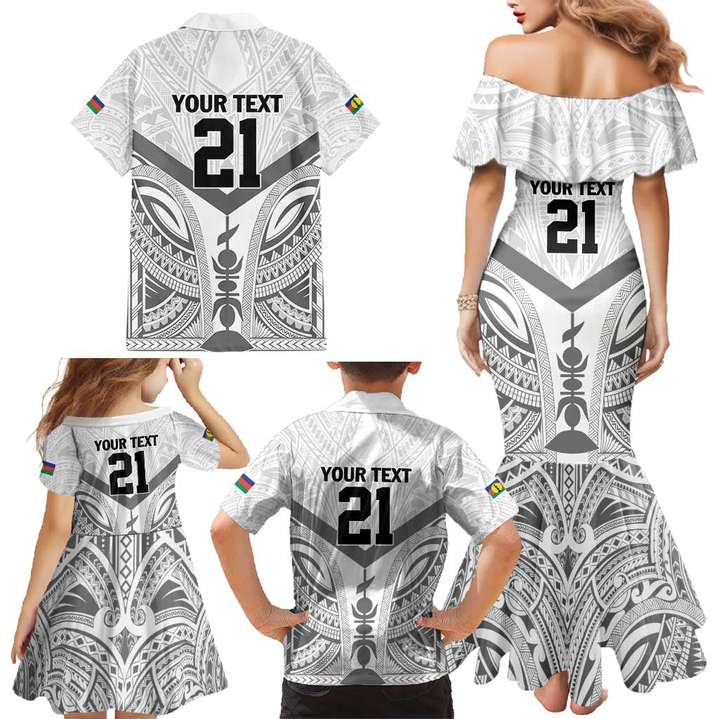 New Caledonia Football Custom Family Matching Mermaid Dress and Hawaiian Shirt Go Champions Les Cagous LT9 - Polynesian Pride