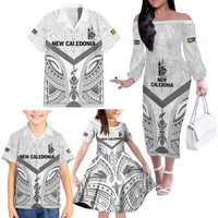 New Caledonia Football Custom Family Matching Off The Shoulder Long Sleeve Dress and Hawaiian Shirt Go Champions Les Cagous LT9 - Polynesian Pride