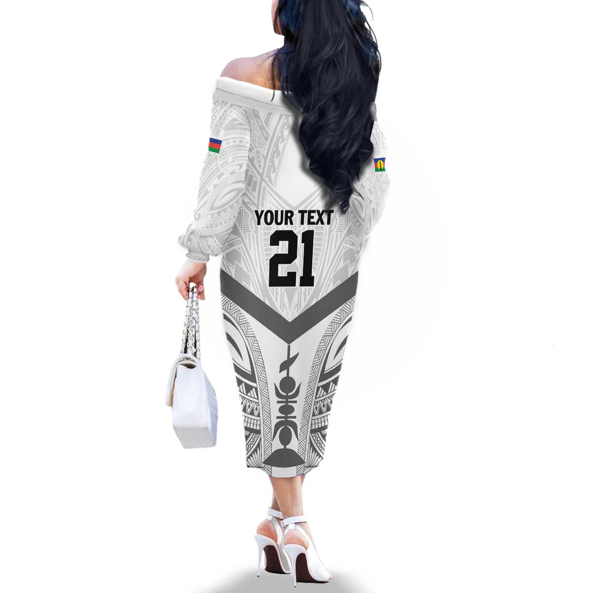 New Caledonia Football Custom Family Matching Off The Shoulder Long Sleeve Dress and Hawaiian Shirt Go Champions Les Cagous LT9 - Polynesian Pride