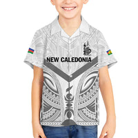 New Caledonia Football Custom Family Matching Summer Maxi Dress and Hawaiian Shirt Go Champions Les Cagous LT9 Son's Shirt White - Polynesian Pride