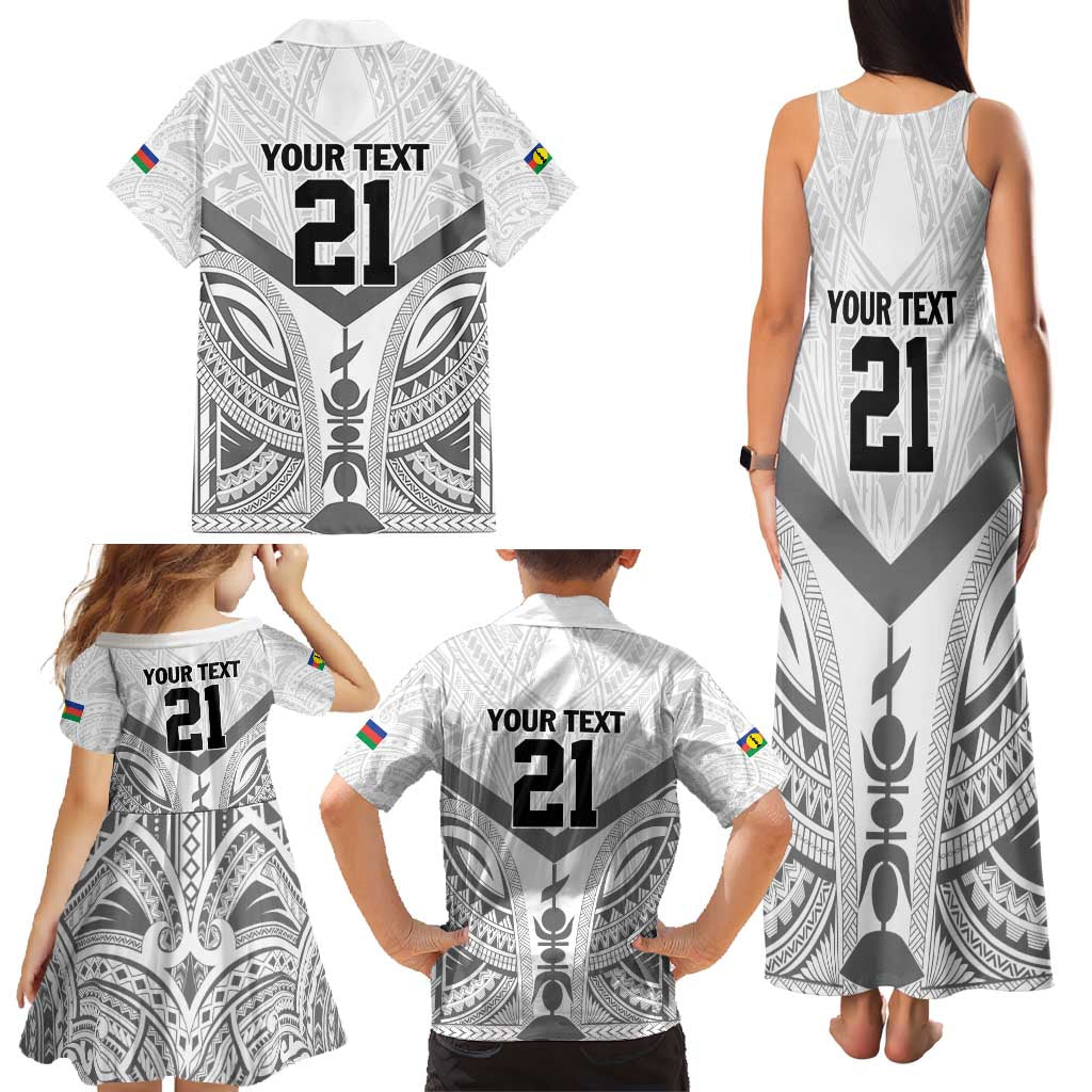 New Caledonia Football Custom Family Matching Tank Maxi Dress and Hawaiian Shirt Go Champions Les Cagous LT9 - Polynesian Pride