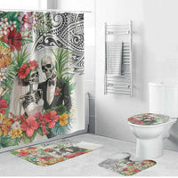Skeleton Love for Valentines Day Bathroom Set Polynesian Tribal Love Forever LT9 Bathroom Set (4 pcs) White - Polynesian Pride
