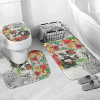 Skeleton Love for Valentines Day Bathroom Set Polynesian Tribal Love Forever LT9 Mat Set Only (3 pcs) One Size White - Polynesian Pride
