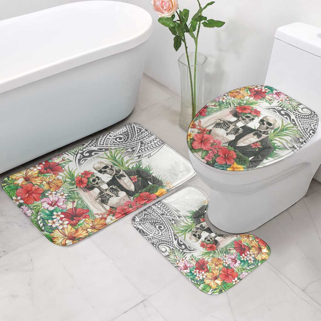 Skeleton Love for Valentines Day Bathroom Set Polynesian Tribal Love Forever LT9 - Polynesian Pride