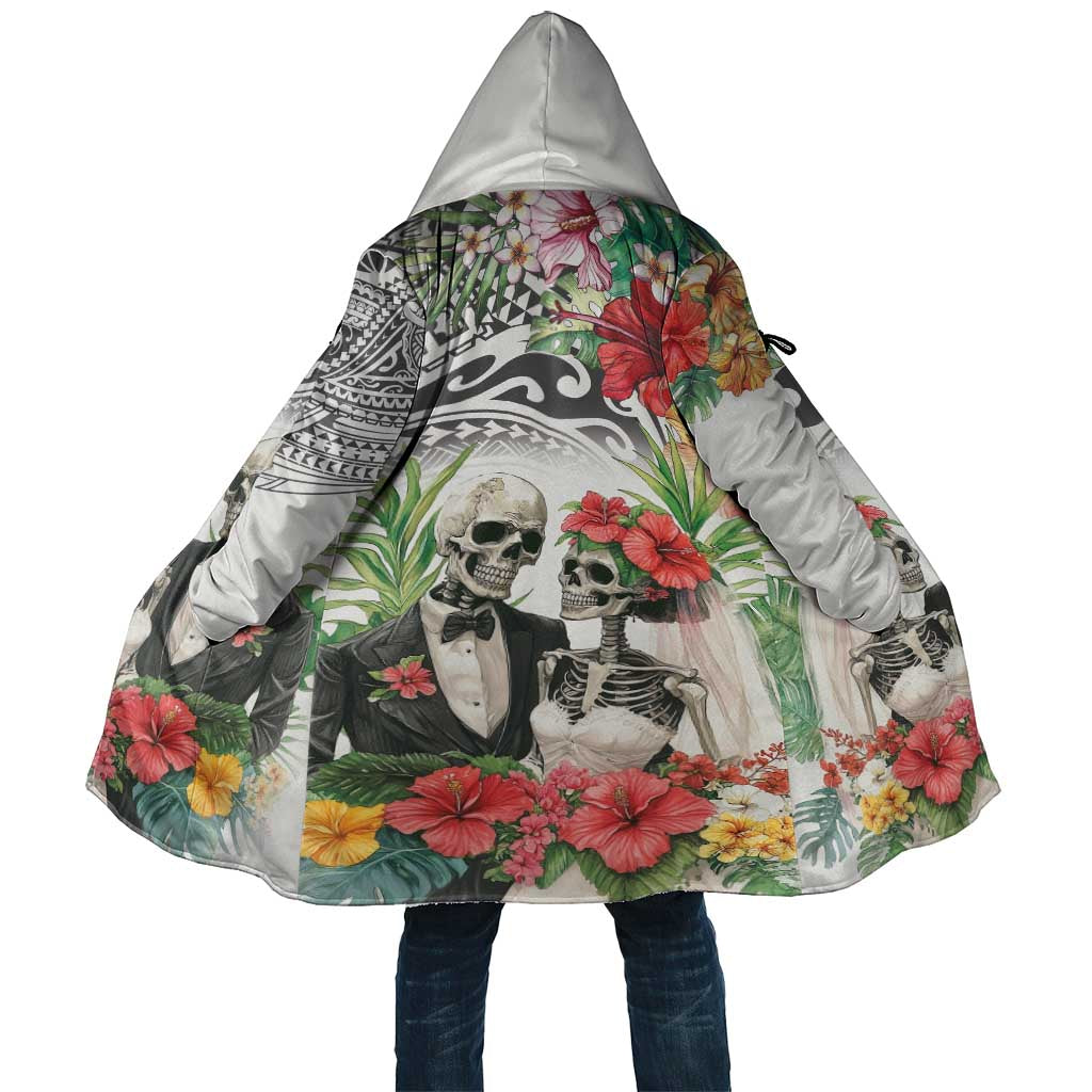 Skeleton Love for Valentines Day Cloak Polynesian Tribal Love Forever LT9 Unisex White - Polynesian Pride