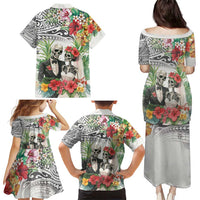 Skeleton Love for Valentines Day Family Matching Puletasi and Hawaiian Shirt Polynesian Tribal Love Forever LT9 - Polynesian Pride