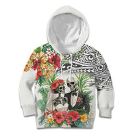 Skeleton Love for Valentines Day Kid Hoodie Polynesian Tribal Love Forever LT9 Hoodie White - Polynesian Pride
