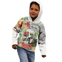 Skeleton Love for Valentines Day Kid Hoodie Polynesian Tribal Love Forever LT9 - Polynesian Pride