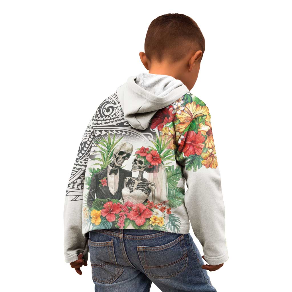 Skeleton Love for Valentines Day Kid Hoodie Polynesian Tribal Love Forever LT9 - Polynesian Pride