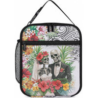 Skeleton Love for Valentine’s Day Lunch Bag Polynesian Tribal Love Forever LT9 10.2 × 8.3 × 4.3 inch White - Polynesian Pride