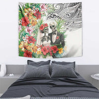 Skeleton Love for Valentines Day Tapestry Polynesian Tribal Love Forever LT9 - Polynesian Pride