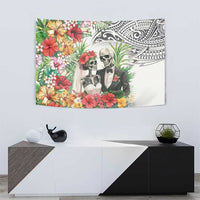 Skeleton Love for Valentines Day Tapestry Polynesian Tribal Love Forever LT9 - Polynesian Pride