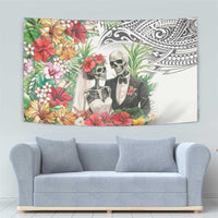 Skeleton Love for Valentines Day Tapestry Polynesian Tribal Love Forever LT9 - Polynesian Pride