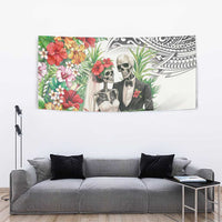 Skeleton Love for Valentines Day Tapestry Polynesian Tribal Love Forever LT9 - Polynesian Pride