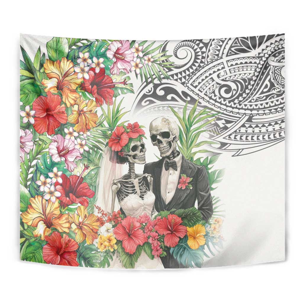 Skeleton Love for Valentines Day Tapestry Polynesian Tribal Love Forever LT9 - Polynesian Pride