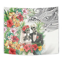 Skeleton Love for Valentines Day Tapestry Polynesian Tribal Love Forever LT9 - Polynesian Pride