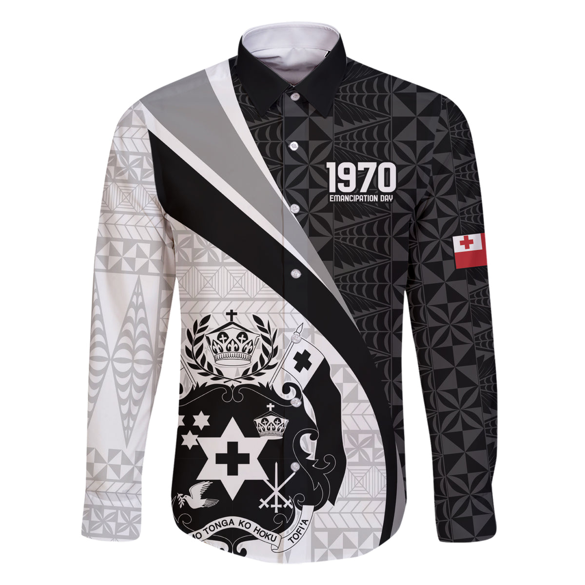 Personalised Tonga Emancipation Day Family Matching Short Sleeve Bodycon Dress and Hawaiian Shirt Since 1970 Ngatu Tribal Pattern