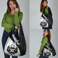 Personalised Tonga Emancipation Day Grocery Bag Since 1970 Ngatu Tribal Pattern