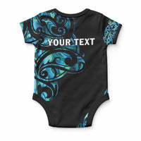 All Black Maori Tribal Tattoo Personalised Baby Onesie Polynesian Style LT9 - Polynesian Pride