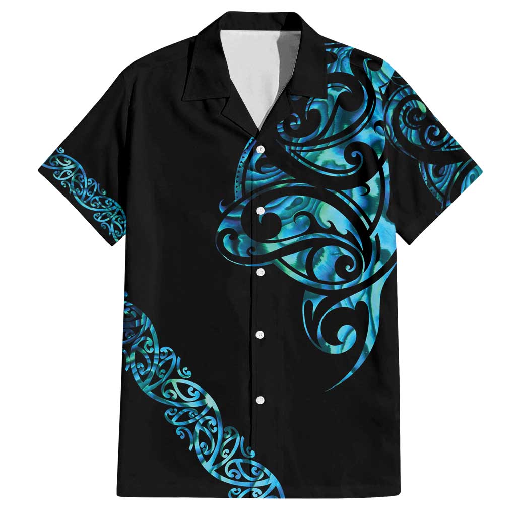 All Black Maori Tribal Tattoo Personalised Family Matching Long Sleeve Bodycon Dress and Hawaiian Shirt Polynesian Style LT9 Dad's Shirt - Short Sleeve Black - Polynesian Pride