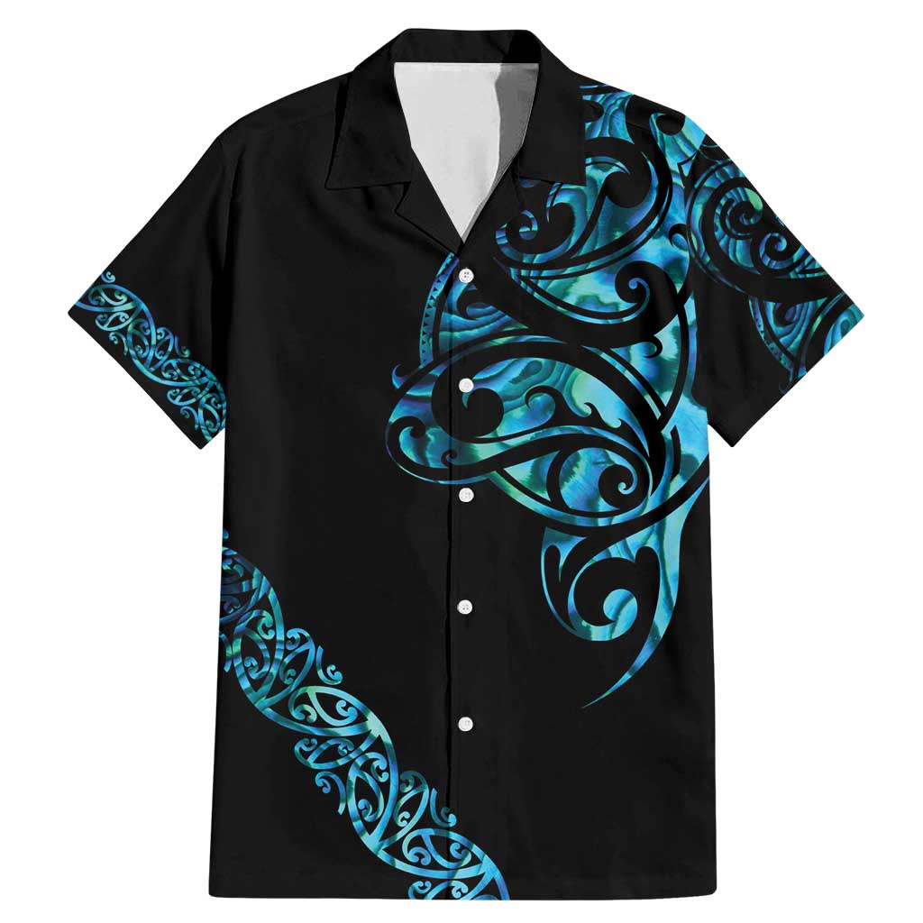 All Black Maori Tribal Tattoo Personalised Family Matching Mermaid Dress and Hawaiian Shirt Polynesian Style LT9 Dad's Shirt - Short Sleeve Black - Polynesian Pride