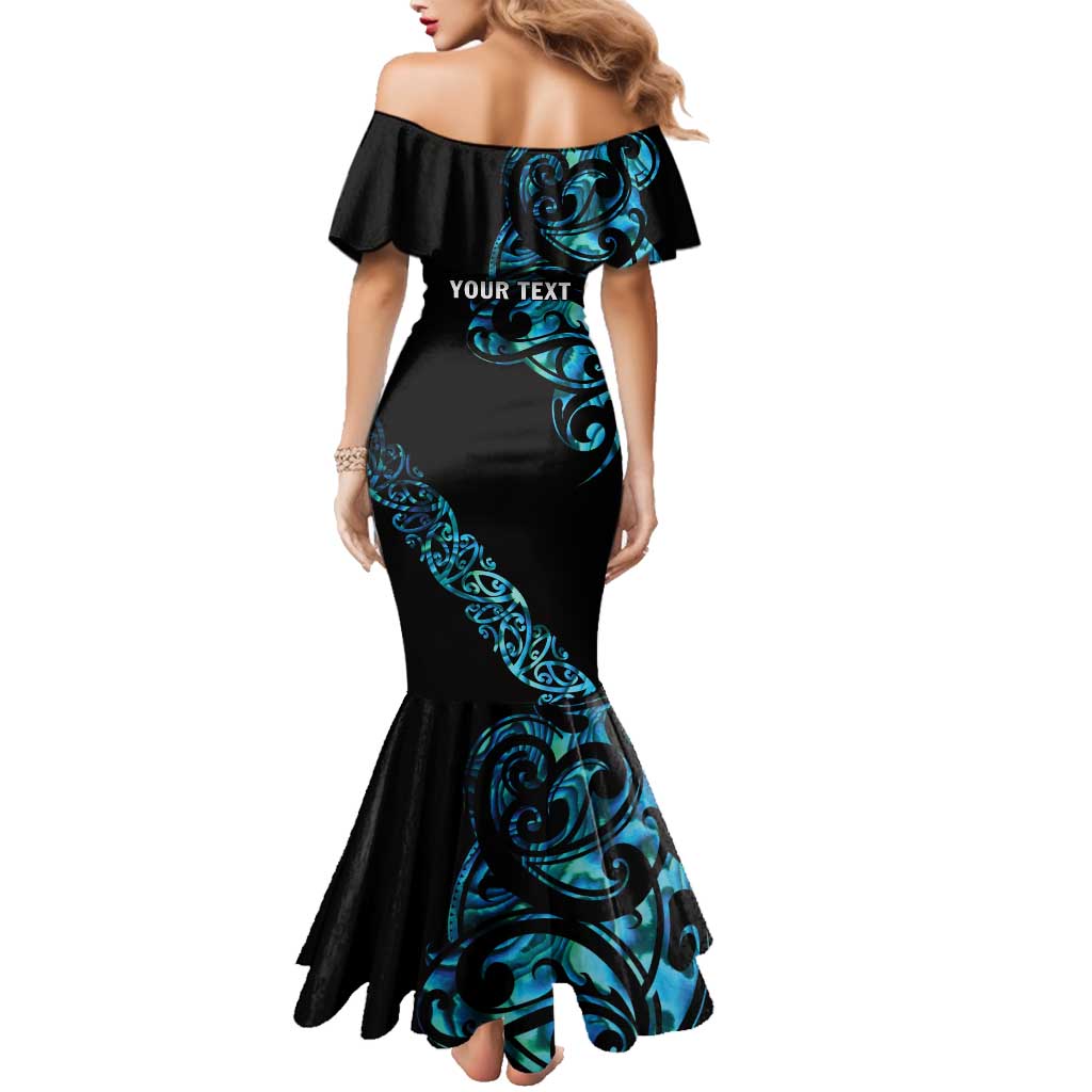 All Black Maori Tribal Tattoo Personalised Family Matching Mermaid Dress and Hawaiian Shirt Polynesian Style LT9 - Polynesian Pride