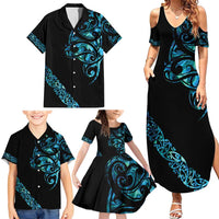 All Black Maori Tribal Tattoo Personalised Family Matching Summer Maxi Dress and Hawaiian Shirt Polynesian Style LT9 - Polynesian Pride