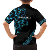 All Black Maori Tribal Tattoo Personalised Family Matching Tank Maxi Dress and Hawaiian Shirt Polynesian Style LT9 - Polynesian Pride
