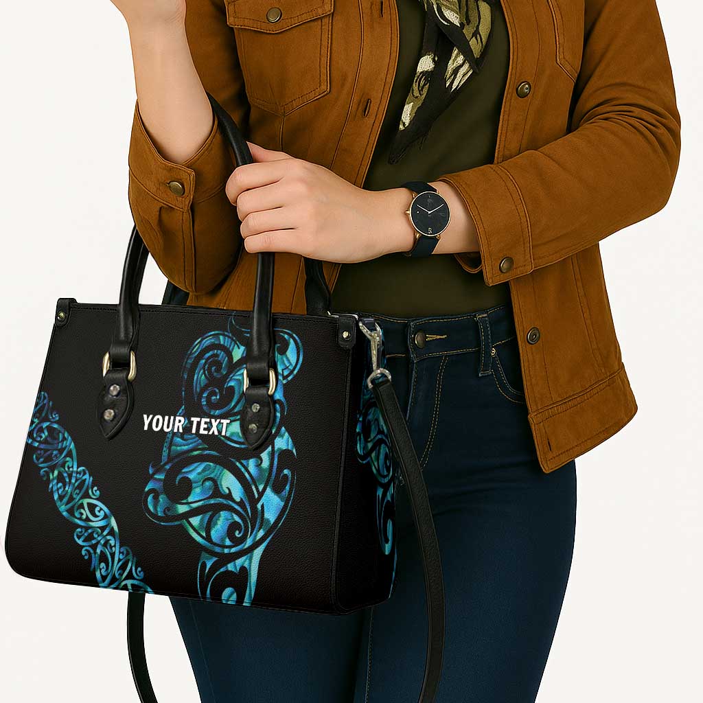 All Black Maori Tribal Tattoo Personalised Leather Bag Polynesian Style - Polynesian Pride
