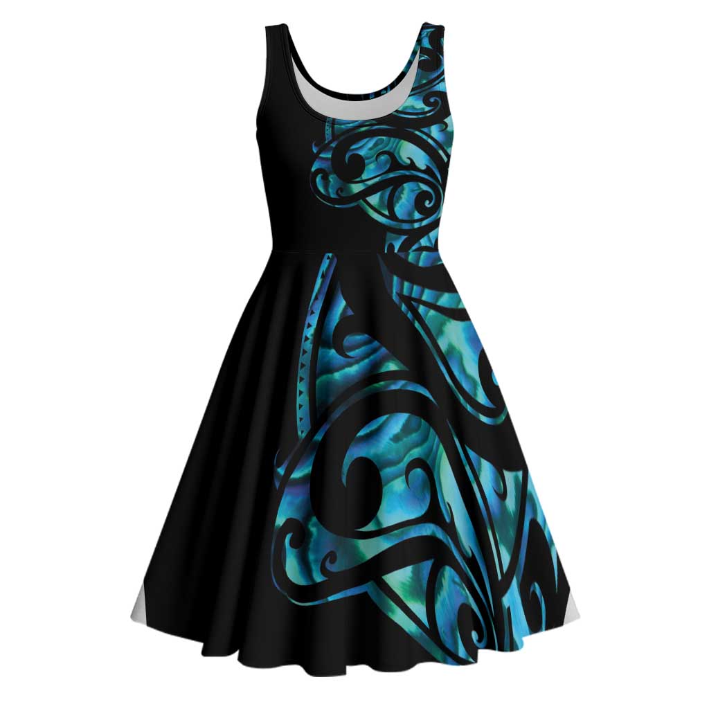 All Black Maori Tribal Tattoo Personalised Midi Dress Polynesian Style LT9 Black - Polynesian Pride