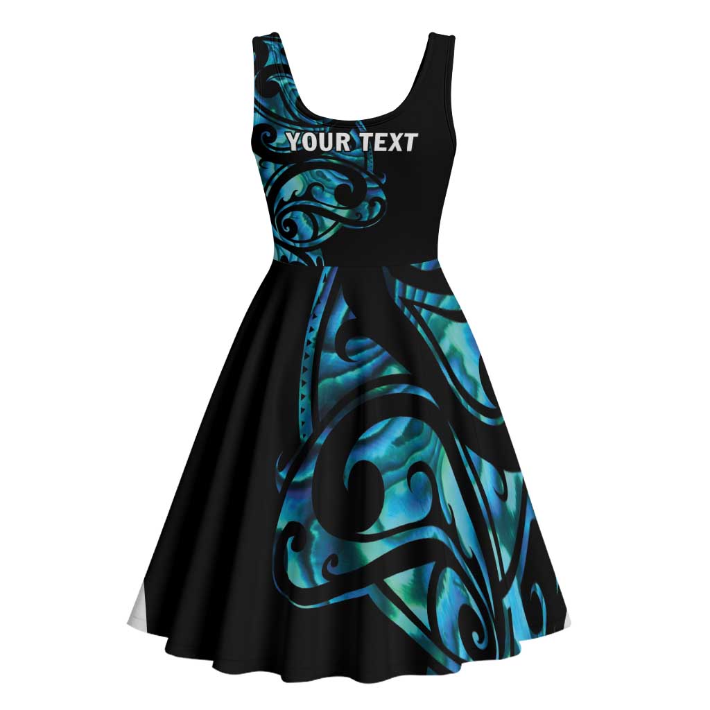 All Black Maori Tribal Tattoo Personalised Midi Dress Polynesian Style LT9 - Polynesian Pride