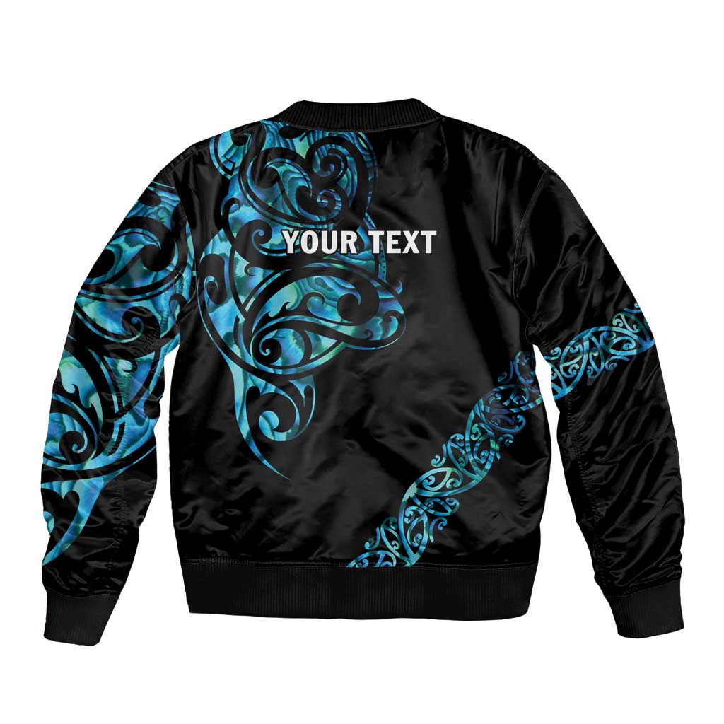 All Black Maori Tribal Tattoo Personalised Sleeve Zip Bomber Jacket Polynesian Style