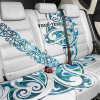 All White Maori Tribal Tattoo Personalised Back Car Seat Cover Polynesian Style