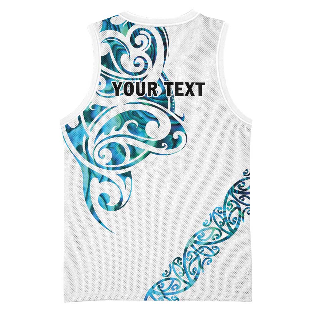 All White Maori Tribal Tattoo Personalised Basketball Jersey Polynesian Style LT9 - Polynesian Pride
